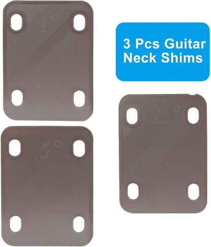 Piutouyar 3 Pack Guitar Neck Shims, Black Nylon Gasket Neck Shim Protection, 0.25°, 0.5°, 1° Degree Neck Plate Tool for Guitar Bass Repairment in Saudi Arabia