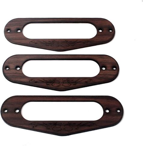 Alnicov 2 Pcs Rosewood Single Coil Pickup Surround Plate Mounting Ring for Guitar Parts in Saudi Arabia