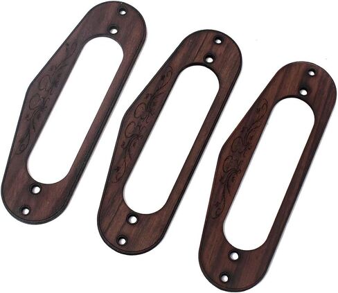 Alnicov 2 Pcs Rosewood Single Coil Pickup Surround Plate Mounting Ring for Guitar Parts in Saudi Arabia