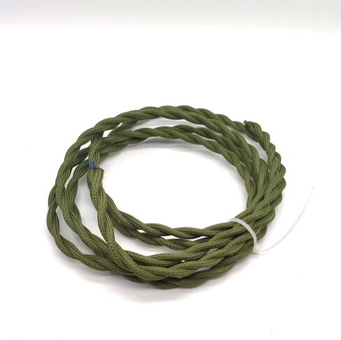 Jinchao-Twisted Cloth Covered Wire Vintage Hemp Rope Twisted Pair Electrical Wire Cord Cable 18 Gauge 2 Conductor 5M/10M (Color : Light Gold, Length : 5m) in Saudi Arabia