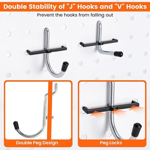 Pegboard Organizer Accessories Kit 155 PCS, Peg Board Hooks Assortment with Bins, Baskets for 1/4 inch Pegboard Wall Organizer, Garage Organization, Workbench, Craft Room, Hanging Tools in Kuwait