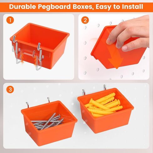 Pegboard Organizer Accessories Kit 155 PCS, Peg Board Hooks Assortment with Bins, Baskets for 1/4 inch Pegboard Wall Organizer, Garage Organization, Workbench, Craft Room, Hanging Tools in Kuwait