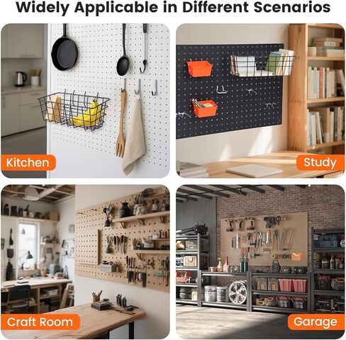 Pegboard Organizer Accessories Kit 155 PCS, Peg Board Hooks Assortment with Bins, Baskets for 1/4 inch Pegboard Wall Organizer, Garage Organization, Workbench, Craft Room, Hanging Tools in Kuwait