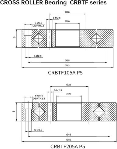 1PCS CRBTF105A P5 10X43X5mm Thin-Wall Precision Cross Roller Bearing Robot Joint Bearings in Saudi Arabia