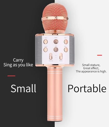 Wireless Bluetooth Karaoke Microphone Portable Handheld Mic Speaker 3-in-1 for All Smartphones Gifts in Saudi Arabia