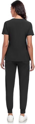 الدعك للنساء مجموعة -v -neck فرك أعلى الجيب والركض السراويل مع 11 جيوب in Saudi Arabia