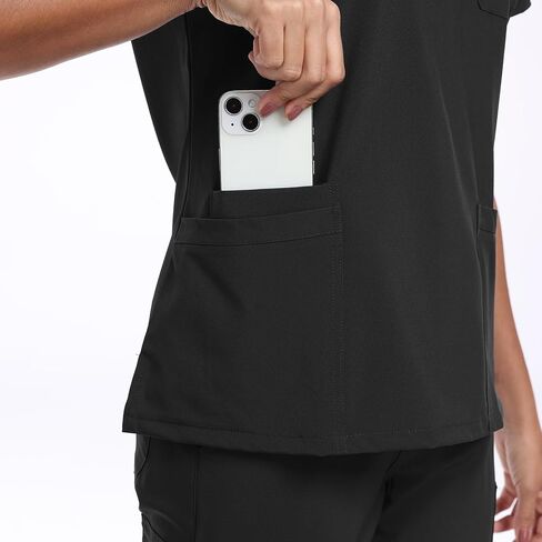 الدعك للنساء مجموعة -v -neck فرك أعلى الجيب والركض السراويل مع 11 جيوب in Saudi Arabia
