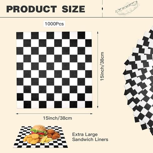 Colarr 1000 PCS مشمع أوراق الورق الجزء الأكبر 15 × 15 بوصة أوردويتش كبيرة التفاف أوراق لفحص لذيذة لذيذة سلة سلة لبرغر خبز الشواء نزهة الشواء (أحمر) in Saudi Arabia