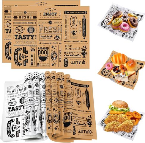 CHENGU 150 Pieces Newsprint Wax Paper Sheets Deli Wax Grease Proof Deli Wrap Waterproof Food Wrapping Paper Sheets Food Basket Liners for Home and Kitchen Baking(Yellow) in Kuwait