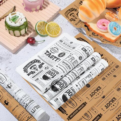 CHENGU 150 Pieces Newsprint Wax Paper Sheets Deli Wax Grease Proof Deli Wrap Waterproof Food Wrapping Paper Sheets Food Basket Liners for Home and Kitchen Baking(Yellow) in Kuwait