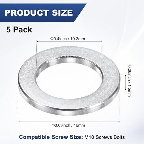5-Pack M10 Aluminum Spacers 10.2mm ID x 16mm OD x 5mm L Metal Screw Standoff Bushing Plain Finish Round Spacer Aluminum for Screws Bolts in Saudi Arabia