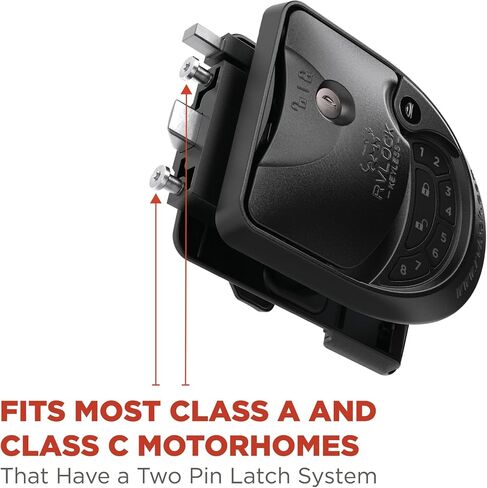 RVLock Class C Charter Keyless Entry Keypad and Handle with Fob, All Metal RV Door Lock and Latch Replacement Kit, Upgraded Silicone Keypad for Class C and A Motorhomes, Fits openings 4.5 x 3.5 Inches in Saudi Arabia