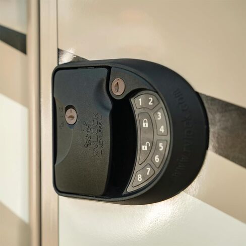 RVLock Class C Charter Keyless Entry Keypad and Handle with Fob, All Metal RV Door Lock and Latch Replacement Kit, Upgraded Silicone Keypad for Class C and A Motorhomes, Fits openings 4.5 x 3.5 Inches in Saudi Arabia