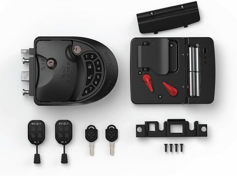 RVLock Class C Charter Keyless Entry Keypad and Handle with Fob, All Metal RV Door Lock and Latch Replacement Kit, Upgraded Silicone Keypad for Class C and A Motorhomes, Fits openings 4.5 x 3.5 Inches in Saudi Arabia