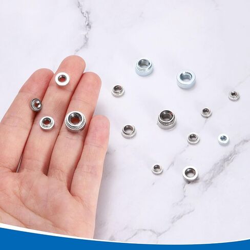 uxcell 200Pcs Self-Clinching Nuts, 1/4"-20x0.22 Zinc-Plated Carbon Steel Pressure Rivet Nut Hardware Fastener for Construction Industry in Saudi Arabia