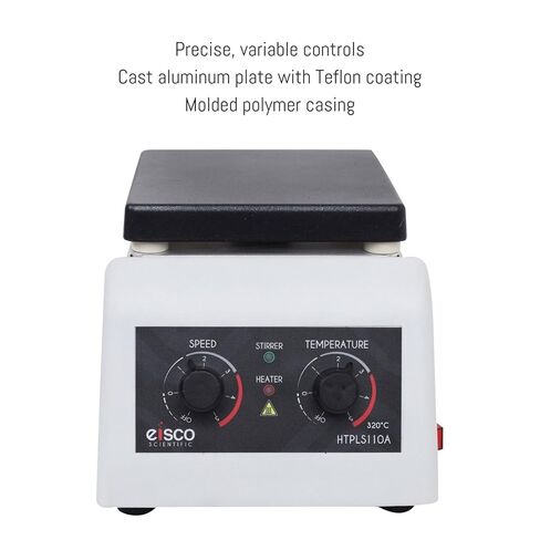 Eisco Endurance Hot Plate Stirrer - 250W Lab Heating & Magnetic Stirring, Up to 320°C, 100-2000 RPM, Teflon-Coated Plate, 2L Capacity in Saudi Arabia