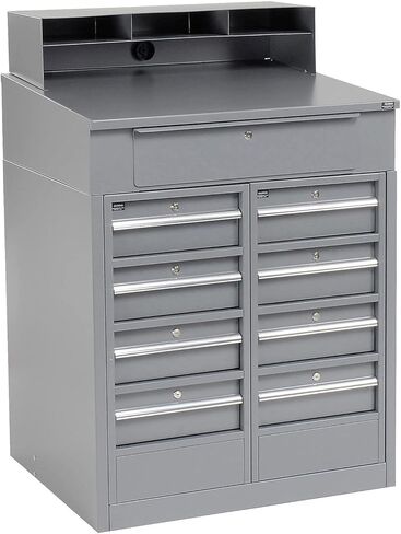 مكتب المتاجر الصناعية العالمية مع 9 أدراج ، 34-1/2 "W × 30" D x 51-1/2 "H ، رمادي in Kuwait