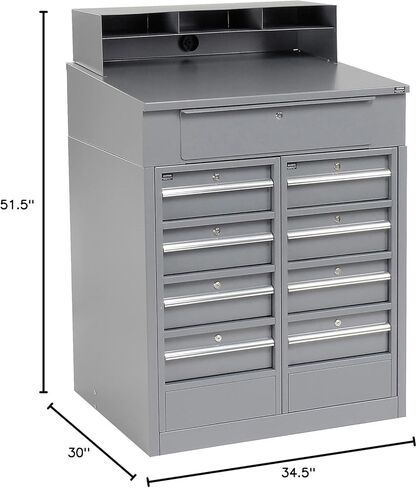 مكتب المتاجر الصناعية العالمية مع 9 أدراج ، 34-1/2 "W × 30" D x 51-1/2 "H ، رمادي in Kuwait