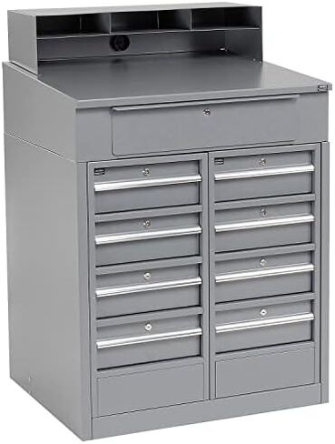 مكتب المتاجر الصناعية العالمية مع 9 أدراج ، 34-1/2 "W × 30" D x 51-1/2 "H ، رمادي in Kuwait