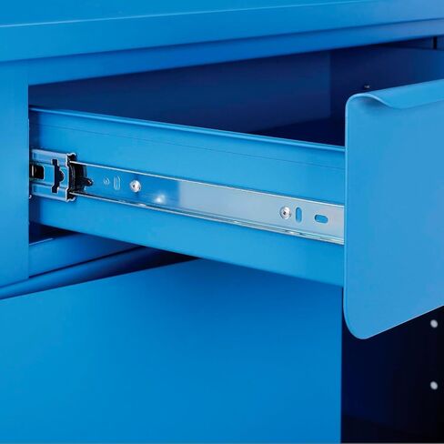 مكتب المتجر الصناعي العالمي مع خزانة السفلى ، مقصورات حمامة ، 34-1/2 "W × 30" D x 51-1/2 "H ، الأزرق in Kuwait