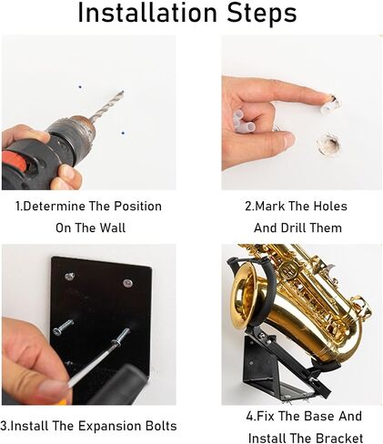 Saxophone Stand,Wall Mounted Adjustable Shelf,Aluminum Display Stand for Alto/Tenor Saxophone,with Accessories in Saudi Arabia