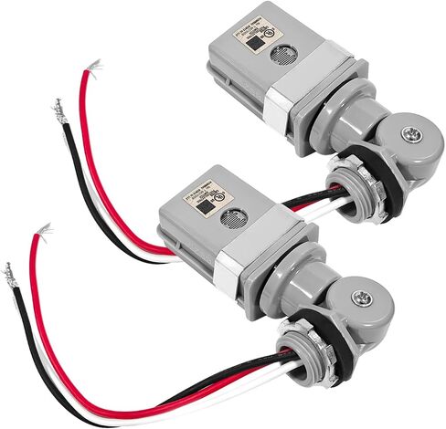 2pcs مفتاح استشعار كهروضوئي قابلة للضوء ، 120 فولت AC 50/60 هرتز 1000W مستشعرات ضوئية للأضواء في الهواء الطلق خلل الفناء ، الغسق المقاوم للماء إلى مفاتيح مستشعر الفجر/النهار ليلا in Saudi Arabia