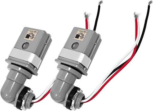 2pcs مفتاح استشعار كهروضوئي قابلة للضوء ، 120 فولت AC 50/60 هرتز 1000W مستشعرات ضوئية للأضواء في الهواء الطلق خلل الفناء ، الغسق المقاوم للماء إلى مفاتيح مستشعر الفجر/النهار ليلا in Saudi Arabia