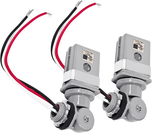 2pcs مفتاح استشعار كهروضوئي قابلة للضوء ، 120 فولت AC 50/60 هرتز 1000W مستشعرات ضوئية للأضواء في الهواء الطلق خلل الفناء ، الغسق المقاوم للماء إلى مفاتيح مستشعر الفجر/النهار ليلا in Saudi Arabia