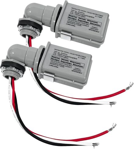 2pcs مفتاح استشعار كهروضوئي قابلة للضوء ، 120 فولت AC 50/60 هرتز 1000W مستشعرات ضوئية للأضواء في الهواء الطلق خلل الفناء ، الغسق المقاوم للماء إلى مفاتيح مستشعر الفجر/النهار ليلا in Saudi Arabia