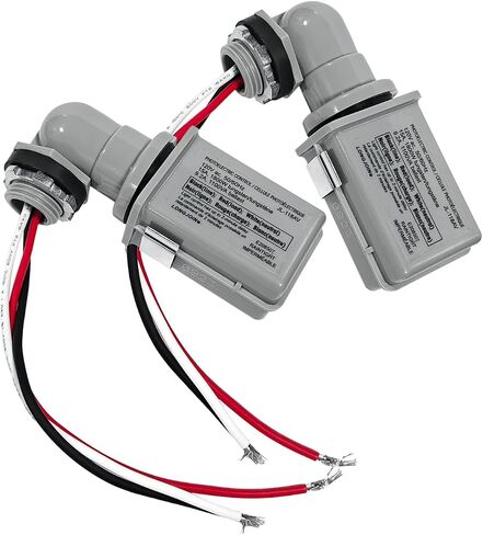 2pcs مفتاح استشعار كهروضوئي قابلة للضوء ، 120 فولت AC 50/60 هرتز 1000W مستشعرات ضوئية للأضواء في الهواء الطلق خلل الفناء ، الغسق المقاوم للماء إلى مفاتيح مستشعر الفجر/النهار ليلا in Saudi Arabia