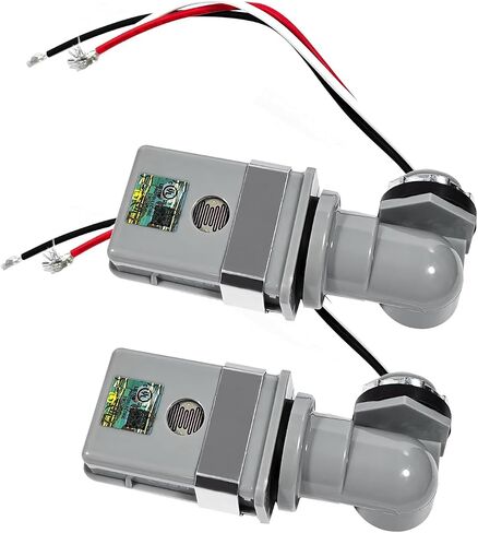 2pcs مفتاح استشعار كهروضوئي قابلة للضوء ، 120 فولت AC 50/60 هرتز 1000W مستشعرات ضوئية للأضواء في الهواء الطلق خلل الفناء ، الغسق المقاوم للماء إلى مفاتيح مستشعر الفجر/النهار ليلا in Saudi Arabia