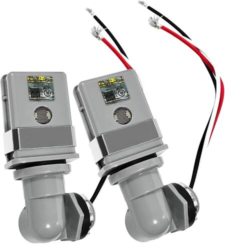 2pcs مفتاح استشعار كهروضوئي قابلة للضوء ، 120 فولت AC 50/60 هرتز 1000W مستشعرات ضوئية للأضواء في الهواء الطلق خلل الفناء ، الغسق المقاوم للماء إلى مفاتيح مستشعر الفجر/النهار ليلا in Saudi Arabia