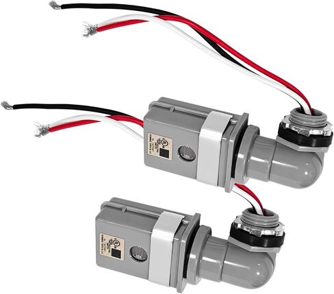 2pcs مفتاح استشعار كهروضوئي قابلة للضوء ، 120 فولت AC 50/60 هرتز 1000W مستشعرات ضوئية للأضواء في الهواء الطلق خلل الفناء ، الغسق المقاوم للماء إلى مفاتيح مستشعر الفجر/النهار ليلا in Saudi Arabia