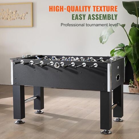 طاولة Vevor Foosball ، طاولة كرة قدم قياسية بحجم 55 بوصة ، طاولة كرة قدم كاملة الحجم للمنزل والأسرة وغرفة الألعاب ، كرة قدم مع مجموعة Foosball ، تشمل 4 كرات و 4 كوب من أصحاب الكوب ، الأسود in Saudi Arabia
