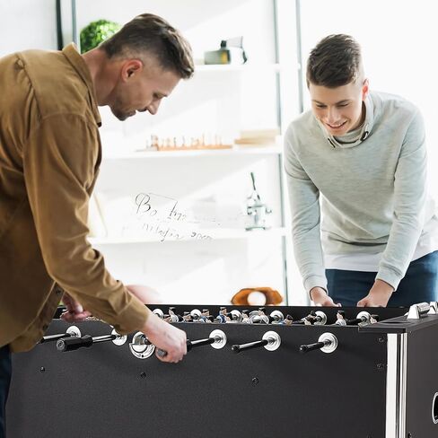 طاولة Vevor Foosball ، طاولة كرة قدم قياسية بحجم 55 بوصة ، طاولة كرة قدم كاملة الحجم للمنزل والأسرة وغرفة الألعاب ، كرة قدم مع مجموعة Foosball ، تشمل 4 كرات و 4 كوب من أصحاب الكوب ، الأسود in Saudi Arabia