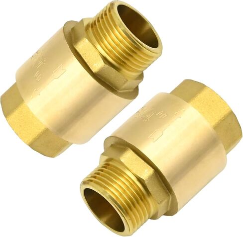 MDEOOSKY 2 PCS صمام فحص النحاس ، 3/4 "ذكر 3/4" خيط أنثى واحدة الاتجاه صمامات التدفق الخلفي ، صمام فحص الزنبرك في السطر لزيت الماء غير القابل للاشتعال in Saudi Arabia
