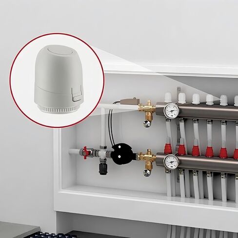 2W مغلق عادةً 2-Ware 24V المحرك الحراري الكهربائي ، IP54 مقاوم للماء صمام ترموستات التسخين تحت الأرض لنظام التدفئة (4) in Saudi Arabia