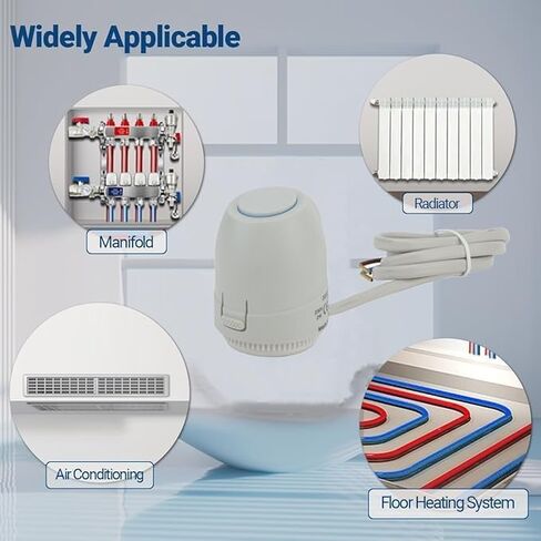 2W مغلق عادةً 2-Ware 24V المحرك الحراري الكهربائي ، IP54 مقاوم للماء صمام ترموستات التسخين تحت الأرض لنظام التدفئة (4) in Saudi Arabia