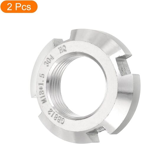 #US 2Pcs M18x1.5mm Retaining Four Slot Slotted Round Nuts-304 Stainless Steel in Saudi Arabia