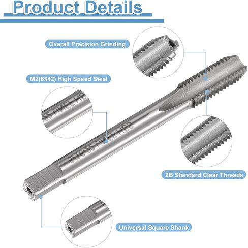 uxcell 2pcs Hand Bottom Tap 5/16-24 UNF 2B Thread Bottoming Style Threading Taps High Speed Steel HSS6542 Straight Flutes Screw Tapping Tool in Saudi Arabia