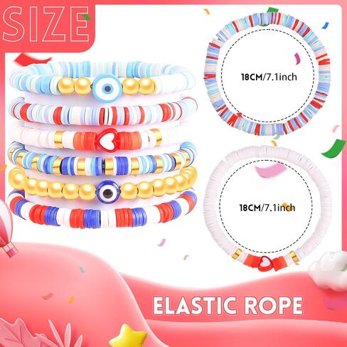 24 Pcs Friendship Bracelets Heishi Preppy Flower Clay Bead Bracelets Set Colorful Beaded Bracelets for Women Teens Boho Summer Beach Jewelry Stackable Stretch Bracelet Set with Cute Preppy Designs Perfect for Gifts and Parties in Kuwait