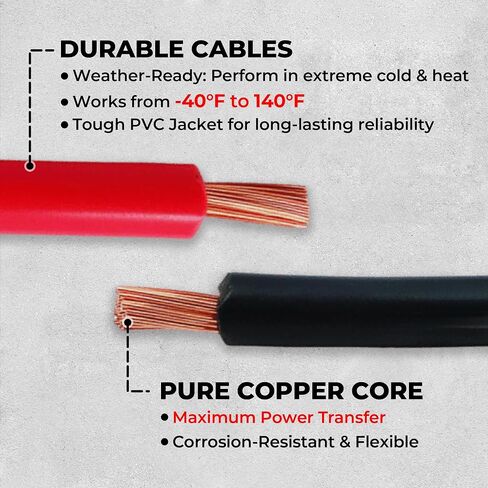 Jumper Cable | Heavy Duty Jumper Cables for Trucks, SUV | Self Rescue Car Jump Starter | Quick Connect, Built-in Lights, Portable | Prioritizing Safety | 6 Gauge Wire, 12 Ft. in Saudi Arabia