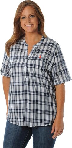 NCAA Women's Short Sleeve Plaid Top in Kuwait