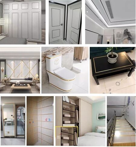 Decorative wallpaper waistline 164ft Self Adhesive Wall Edging Strip Waterproof Ceiling Border Door Frame Waist Line Interior Decoration Kitchen Bathroom ( Color : Glossy Silver , Size : W: 0.5cm ) in Saudi Arabia