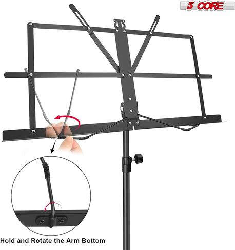 5 Core Sheet Music Stand 2 in 1 Dual Dual Use Professional قابل للتعديل 28-67 بوصة قابلة للطي حامل حامل ثلاثي القوائم (الأزرق ، النسخة العليا) in Saudi Arabia