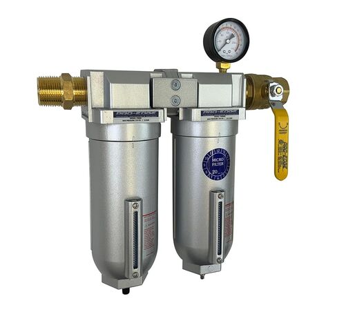 1" NPT Industrial (4-Stage) Moisture Removing Particulate Filter and Oil Removing Coalescing Filter and Desiccant Air Dryer and Air Pressure Regulator in Kuwait