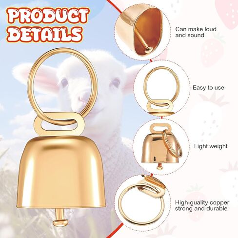 Talltalk 2 Pack Pack Pack مع أجراس رعي ، جرس النحاس وذوق النايلون القابل للتعديل مجموعة الجرس البرونزي بصوت عالٍ لصيف إكسسوارات كلب الأغنام المزرعة الصغيرة (الليمون ، النحل) in Kuwait