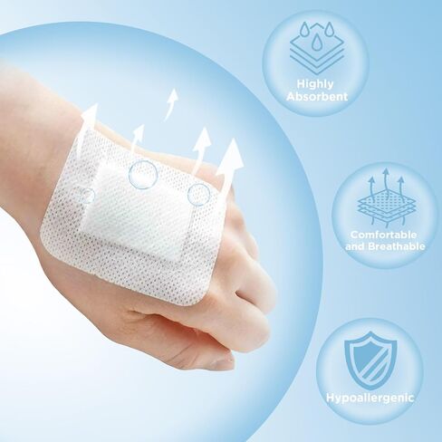 OK TAPE Bordered Gauze Island Dressing 4"x4",25 Count Wrapped Gauze Pads,Non-Woven Sterile Wound Dressing with Highly Absorbent Pad,Soft and Breathable Bandages for Wounds, First Aid in Saudi Arabia