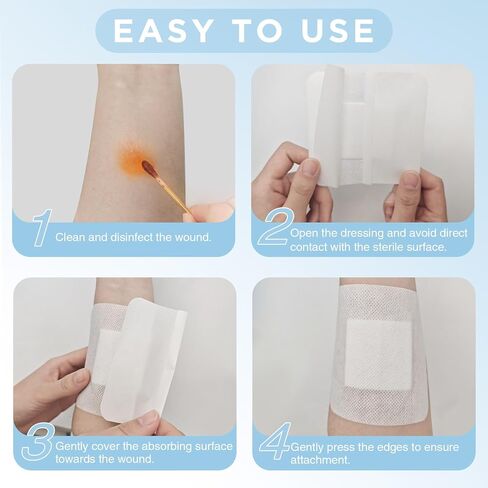 OK TAPE Bordered Gauze Island Dressing 4"x4",25 Count Wrapped Gauze Pads,Non-Woven Sterile Wound Dressing with Highly Absorbent Pad,Soft and Breathable Bandages for Wounds, First Aid in Saudi Arabia