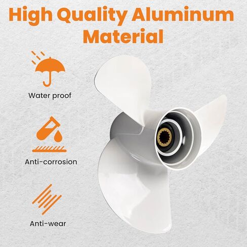 MaxPeedingRods 13 1/4x17 المروحة الخارجية لـ Yamaha Prop T50HP T60HP 70HP 75HP 80HP 115HP 130HP 6E5-45945-01-00 15 Spline 3 Blades RH ، 6E54594501EL Aluminum in Kuwait